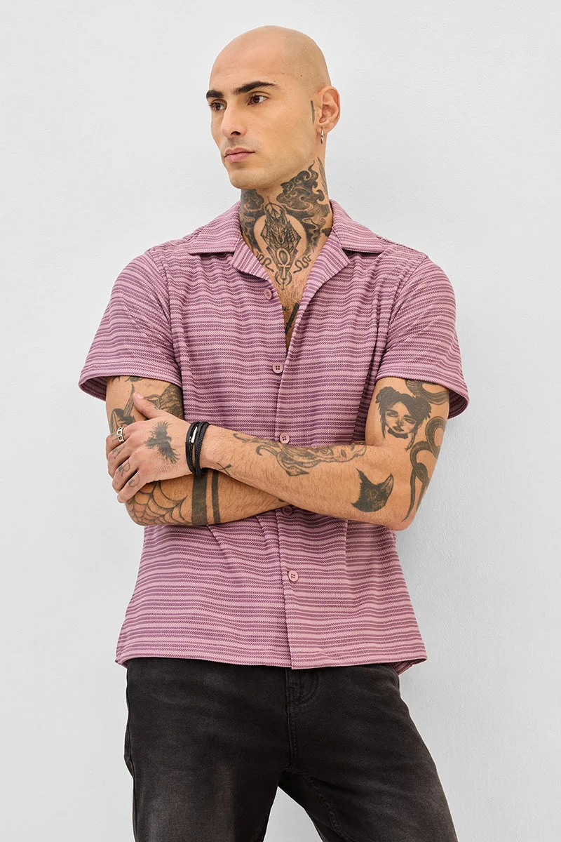 سنيتش Pink Box Fit Stripes Shirt